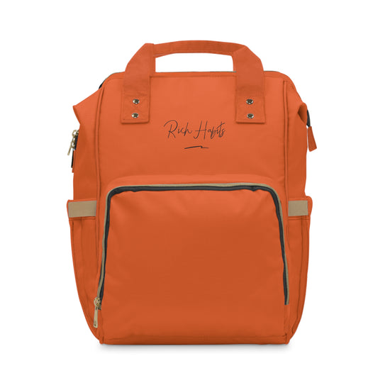 Orange Multifunctional Diaper Backpack