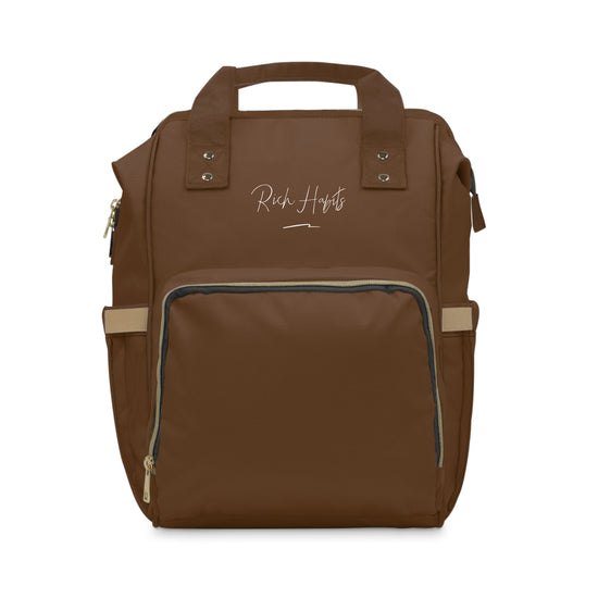 Brown Multifunctional Diaper Backpack