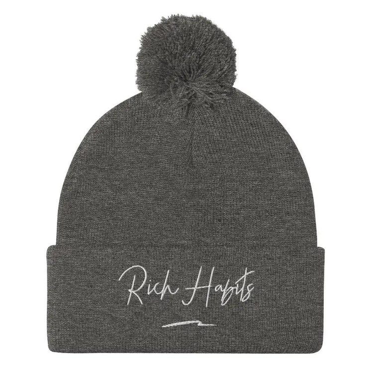 Pom-Pom Beanie - Dark Heather Grey