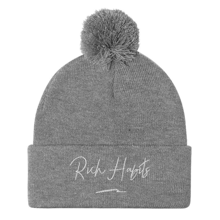 Pom-Pom Beanie - Heather Grey