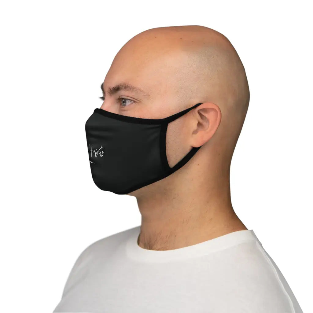 Black Fitted Polyester Face Mask - One size - Accessories