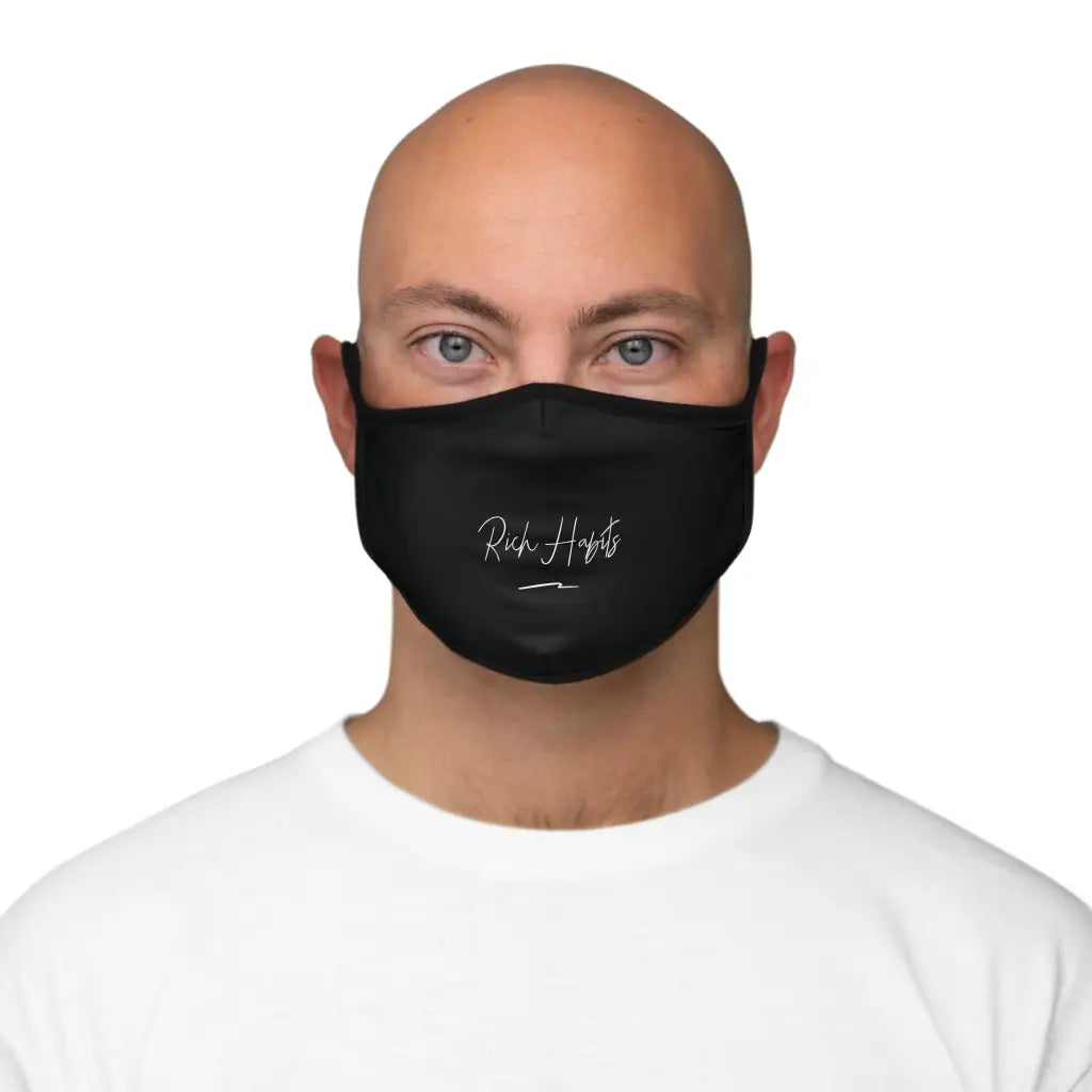 Black Fitted Polyester Face Mask - One size - Accessories