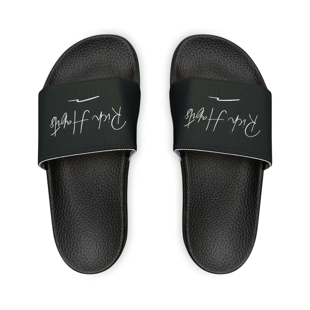 Black Youth PU Slide Sandals - Kid’s 13 - Shoes