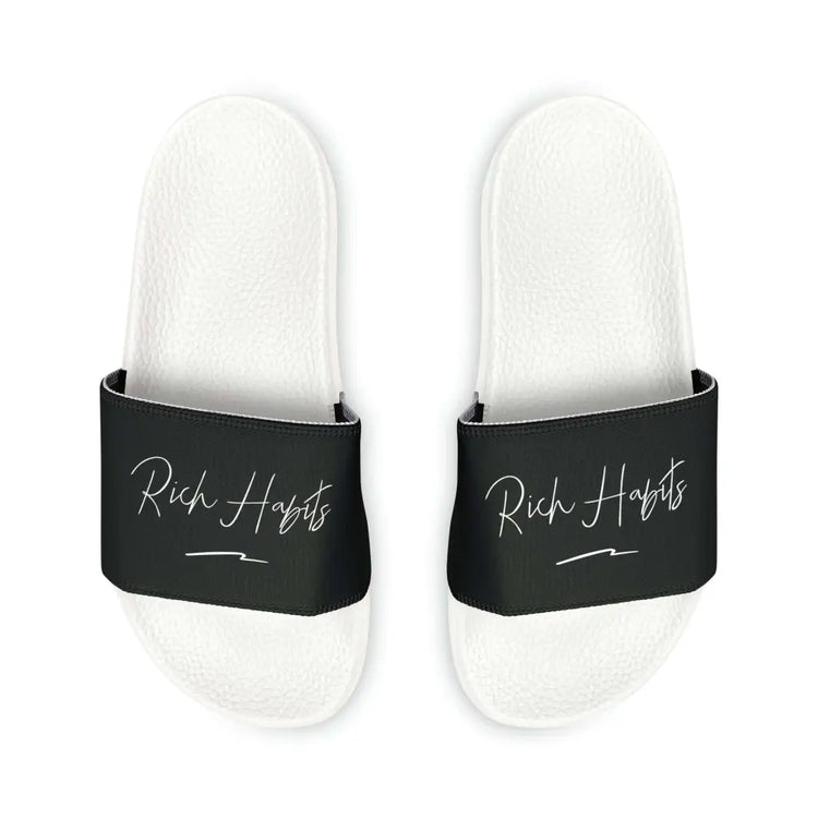 Black Youth PU Slide Sandals - Shoes