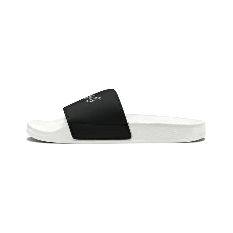 Black Youth PU Slide Sandals - Shoes