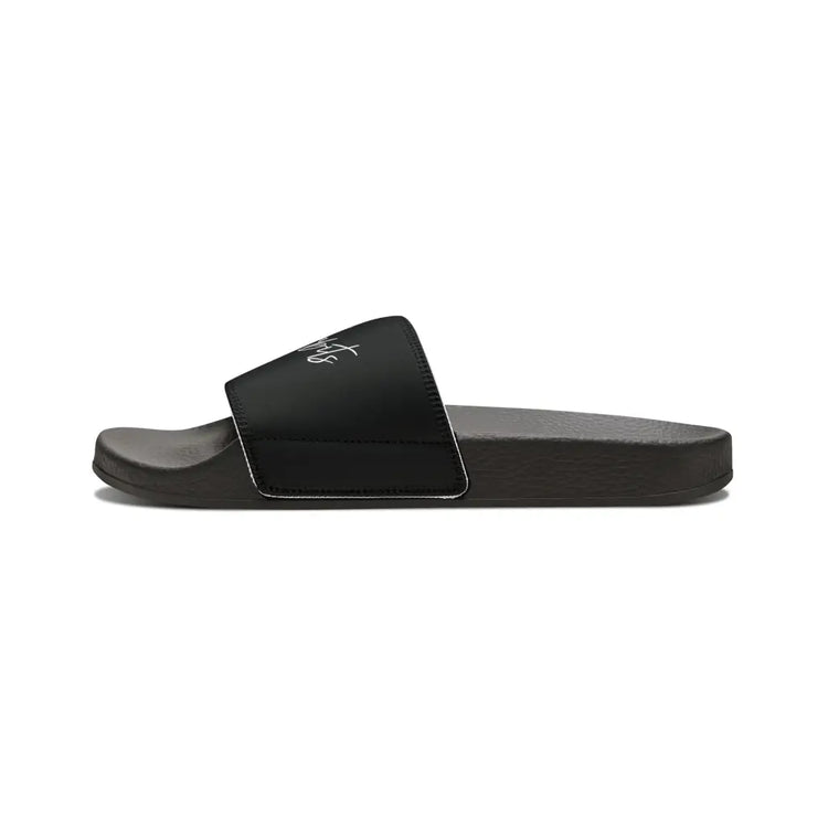 Black Youth PU Slide Sandals - Shoes