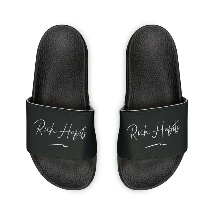 Black Youth PU Slide Sandals - Shoes