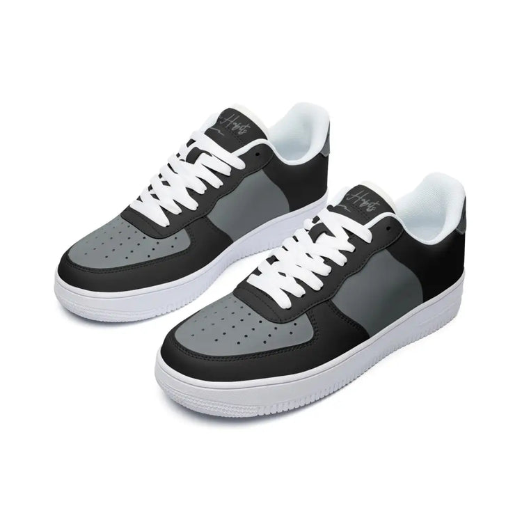 RH1 Black/Grey Low Top Leather Sneakers - Shoes