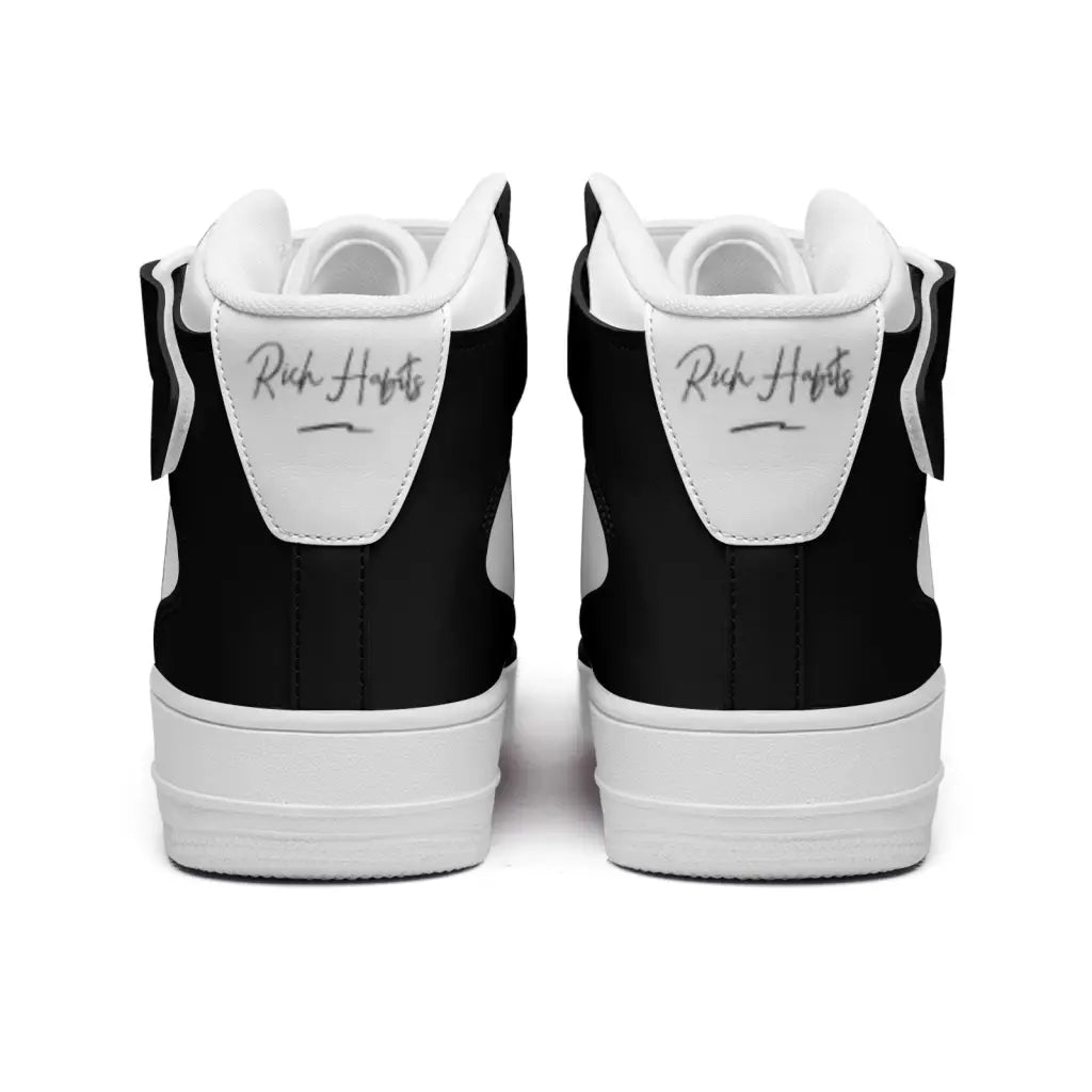 RH1 Black/White High Top Leather Sneakers - Shoes