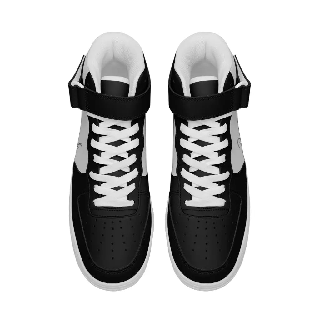 RH1 Black/White High Top Leather Sneakers - Shoes