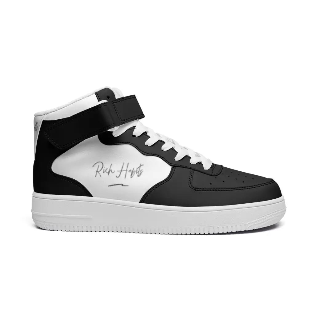 RH1 Black/White High Top Leather Sneakers - Shoes