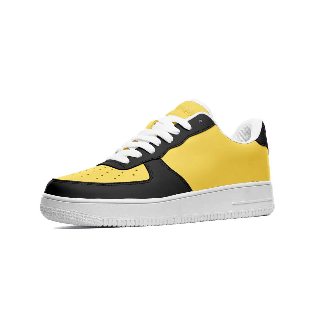 RH1 Black/Yellow Low Top Leather Sneakers - 3 Men / 4.5