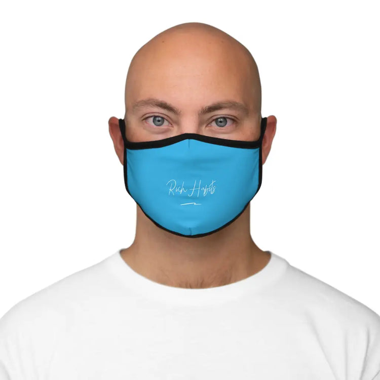 Sky Blue Fitted Polyester Face Mask - One size - Accessories