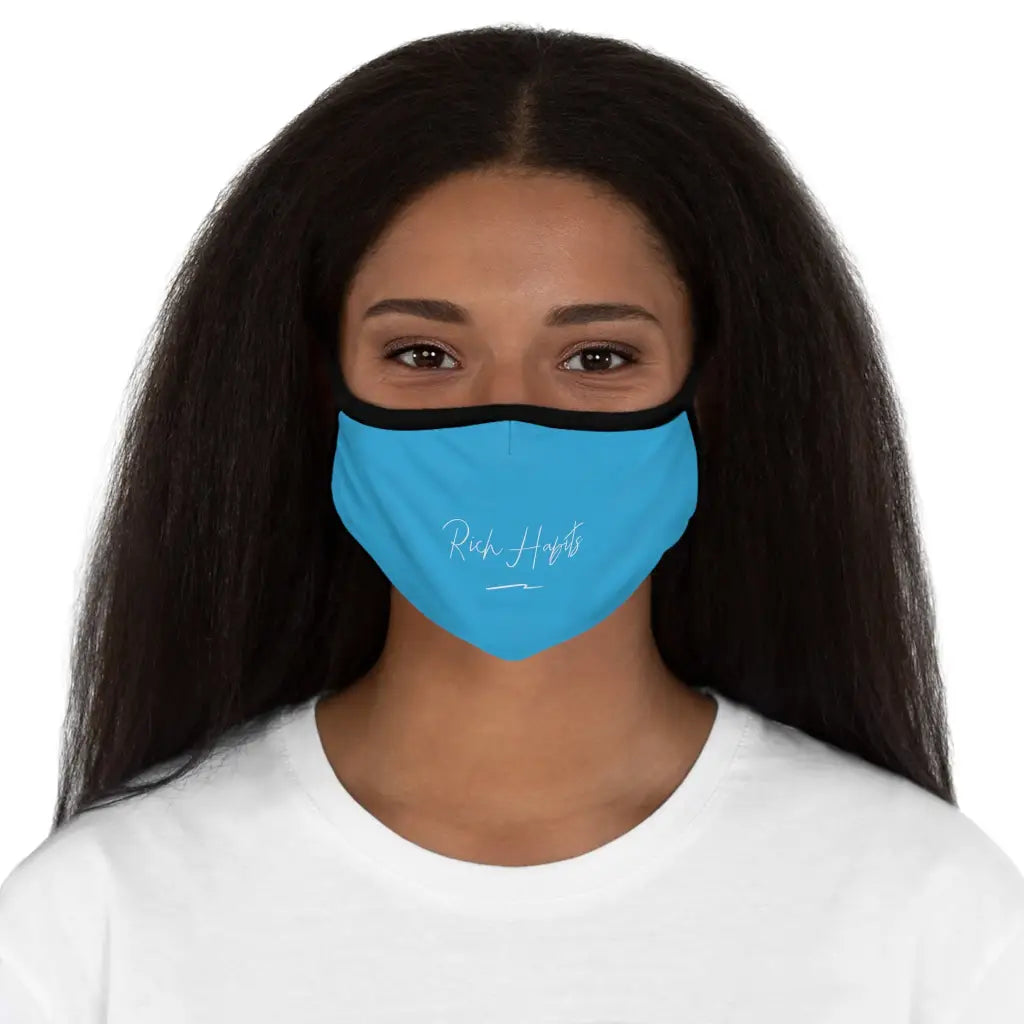 Sky Blue Fitted Polyester Face Mask - One size - Accessories