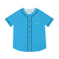 Sky Blue Men’s Baseball Jersey - L / Black - All Over Prints