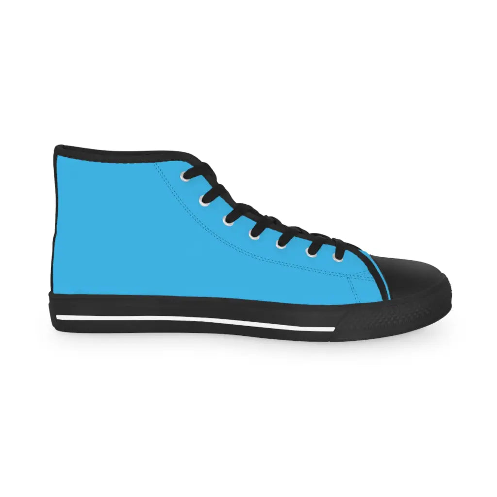 Sky Blue Men’s High Top Sneakers - Shoes