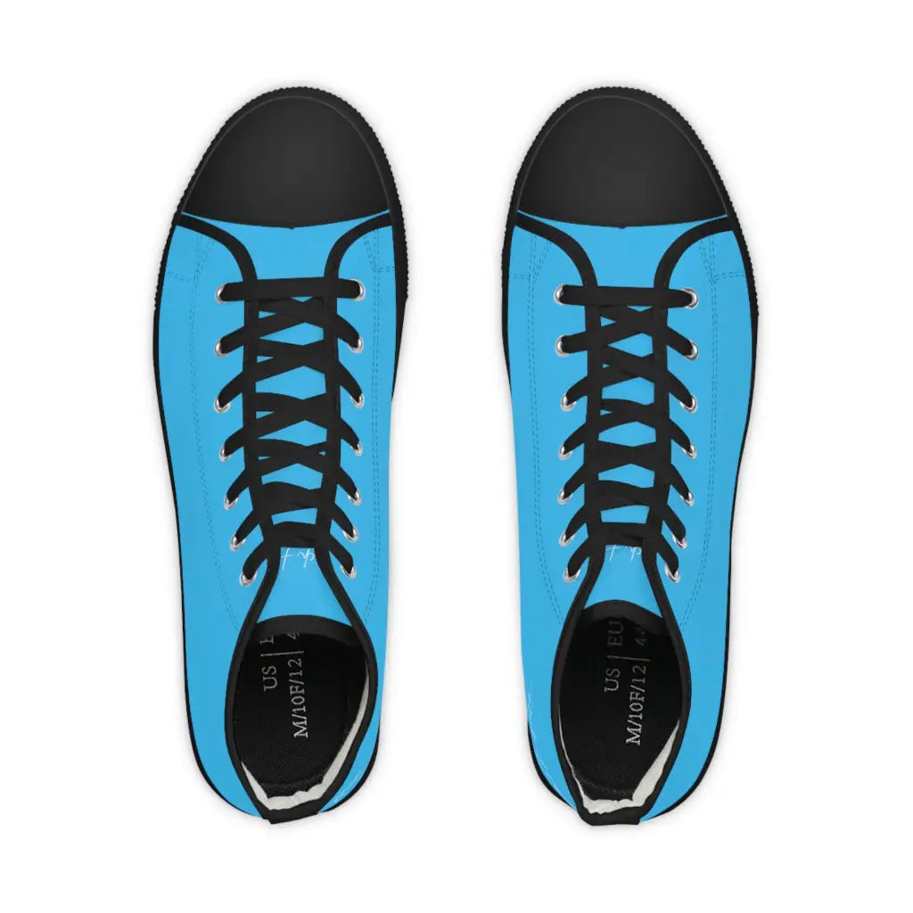 Sky Blue Men’s High Top Sneakers - Shoes