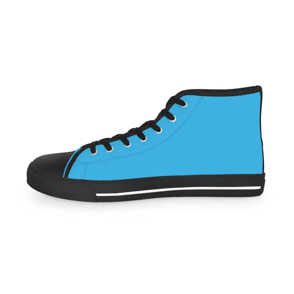 Sky Blue Men’s High Top Sneakers - Shoes