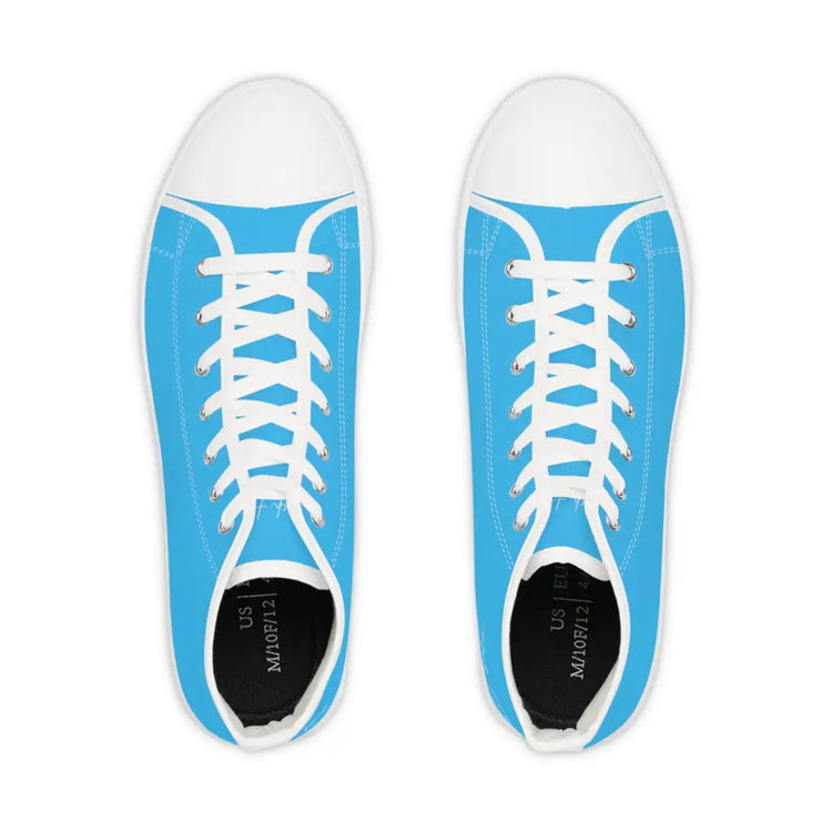 Sky Blue Men’s High Top Sneakers - Shoes