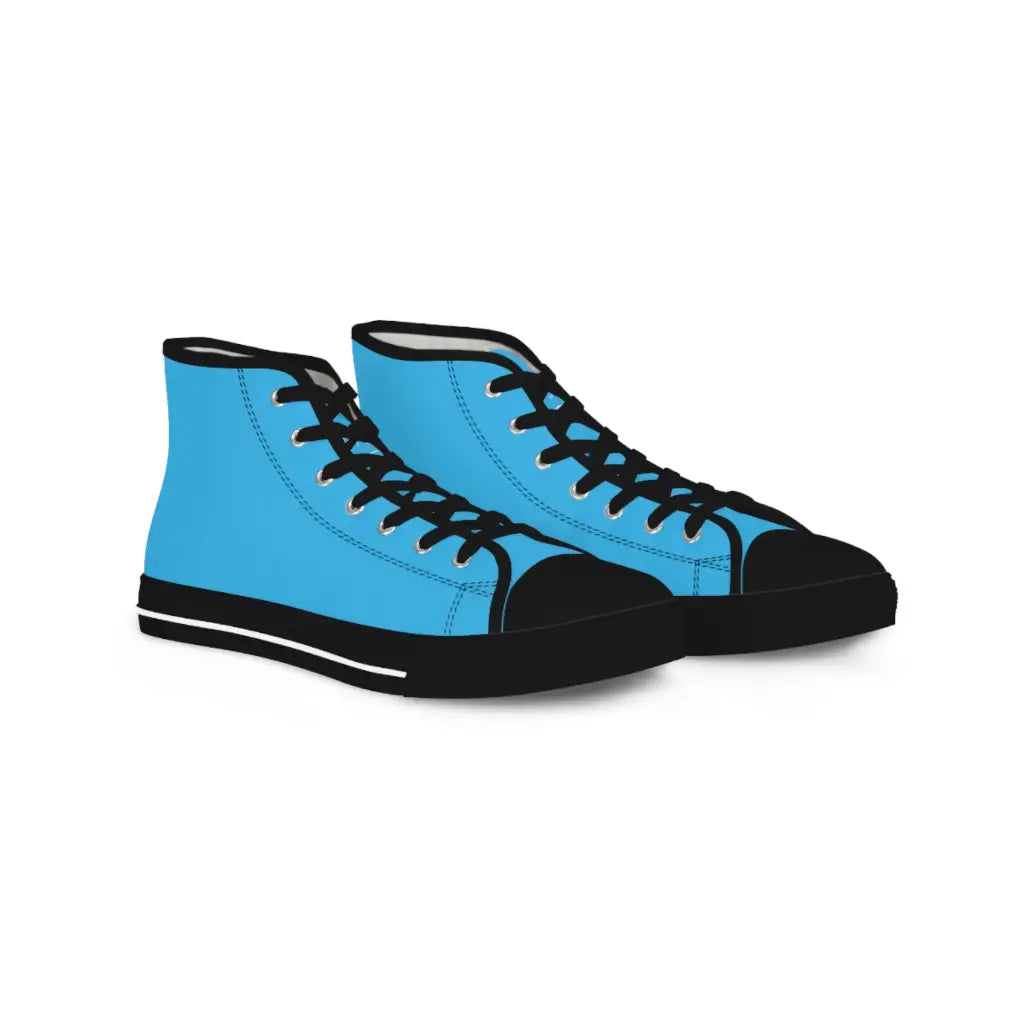 Sky Blue Men’s High Top Sneakers - Shoes