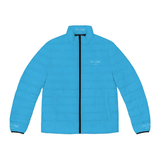 Sky Blue Unisex Puffer Jacket - S / Black zipper - All Over