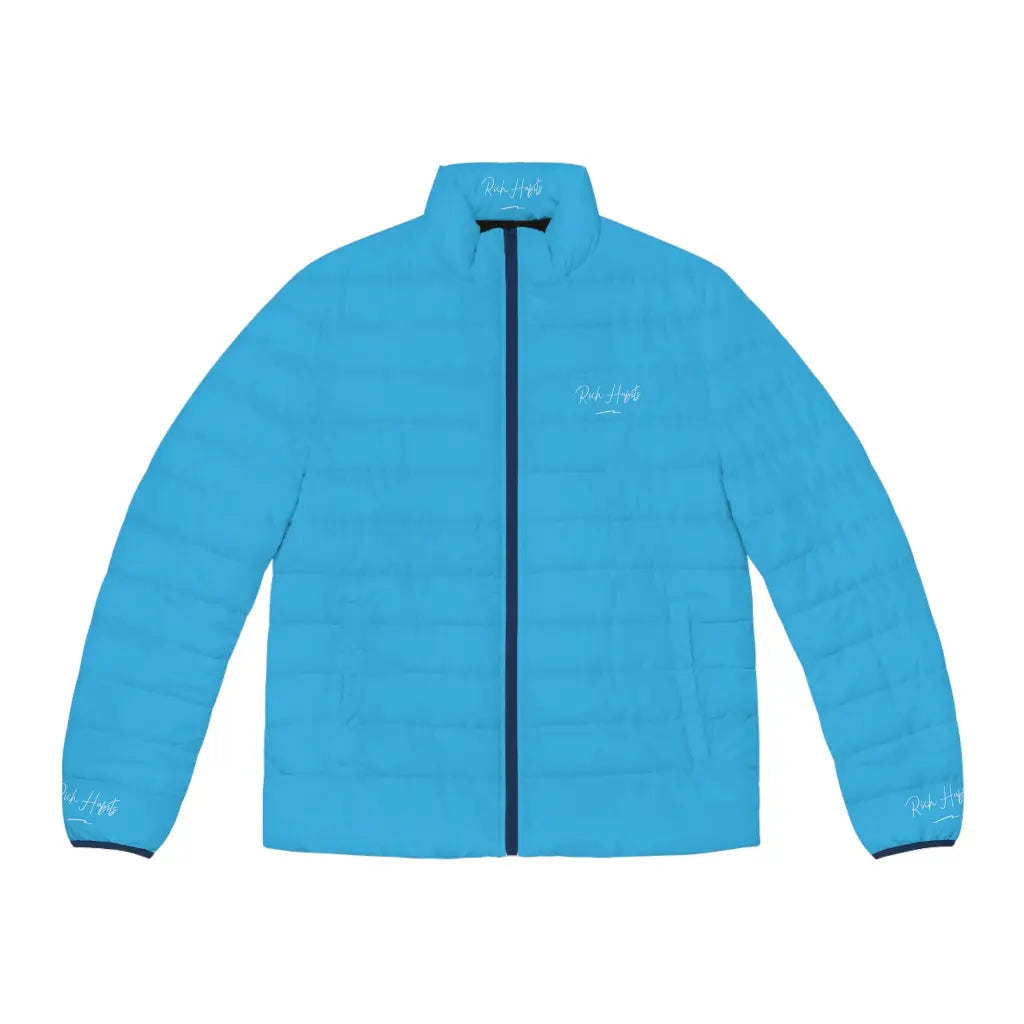 Sky Blue Unisex Puffer Jacket - S / Dark blue zipper - All