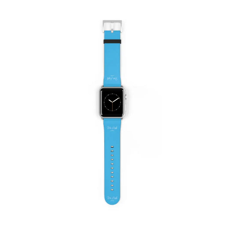 Sky Blue Watch Band - 42 - 45 mm / Silver Matte -