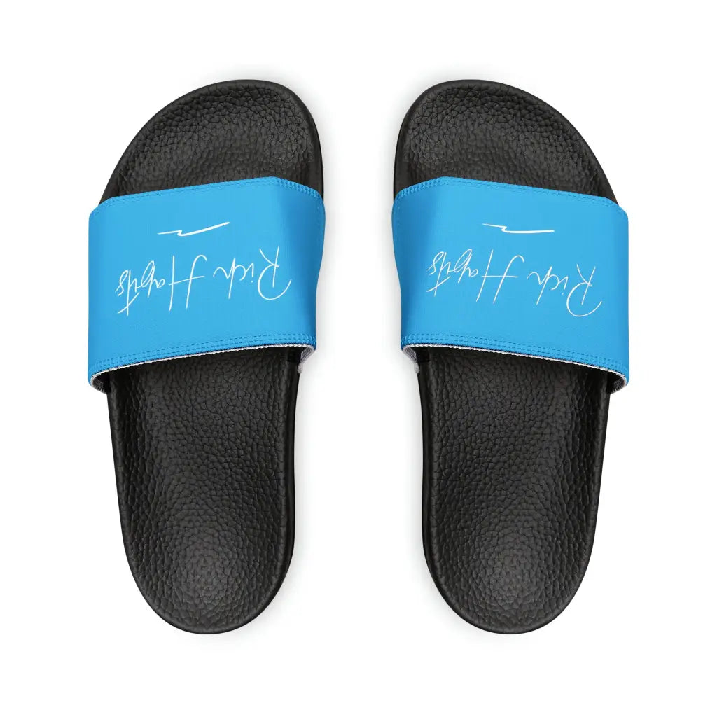 Sky Blue Youth PU Slide Sandals - Black / Kid’s 13 - Shoes