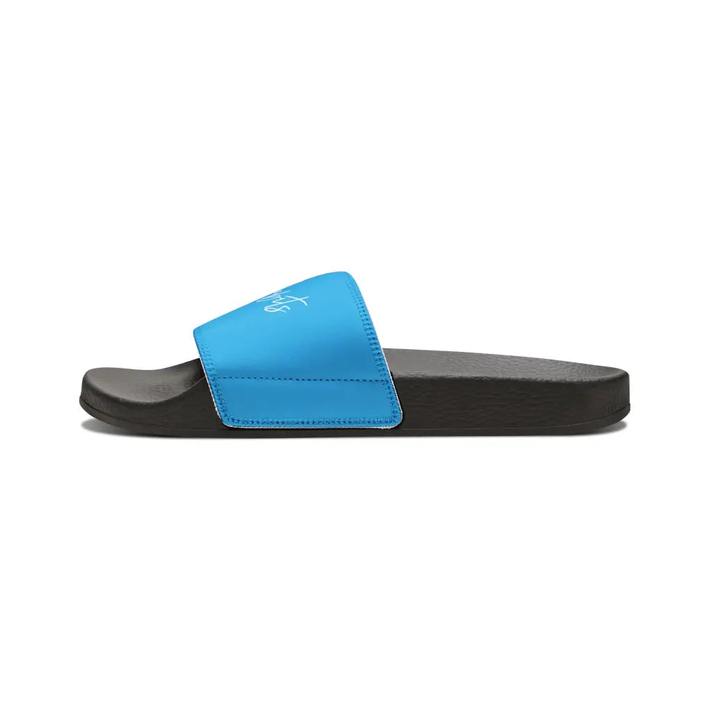 Sky Blue Youth PU Slide Sandals - Shoes