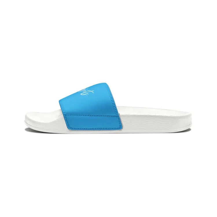 Sky Blue Youth PU Slide Sandals - Shoes