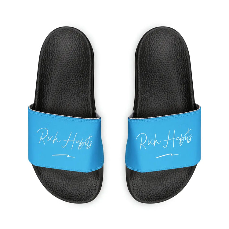 Sky Blue Youth PU Slide Sandals - Shoes