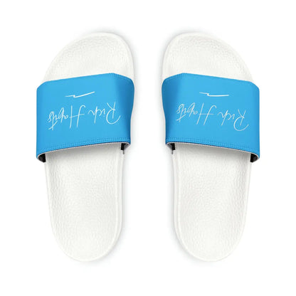 Sky Blue Youth PU Slide Sandals - White / Kid’s 13 - Shoes