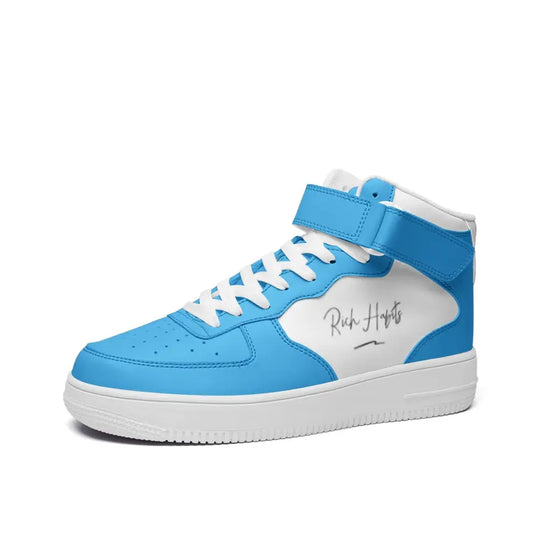 RH1 Sky Blue/White High Top Leather Sneakers - 3 Men / 4.5