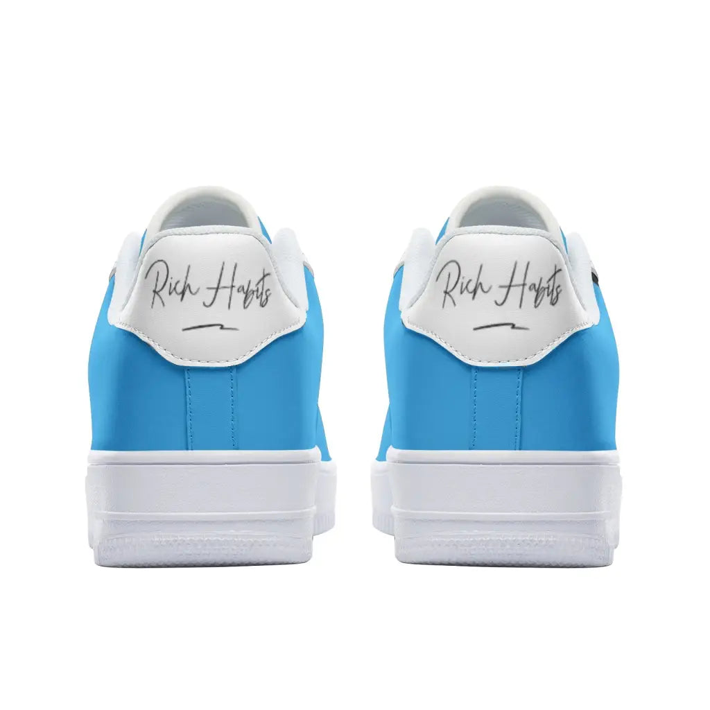 RH1 Sky Blue/White Low Top Leather Sneakers - Shoes