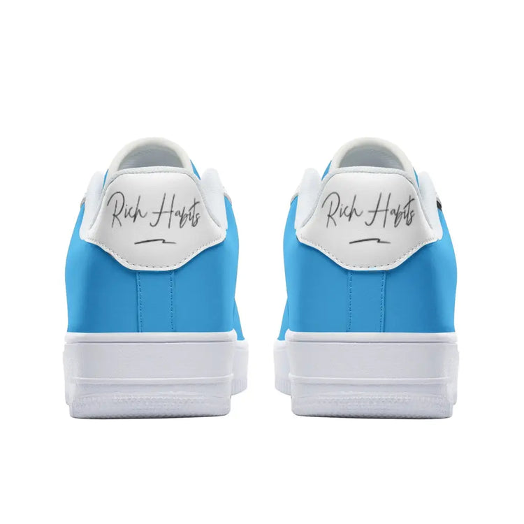 RH1 Sky Blue/White Low Top Leather Sneakers - Shoes