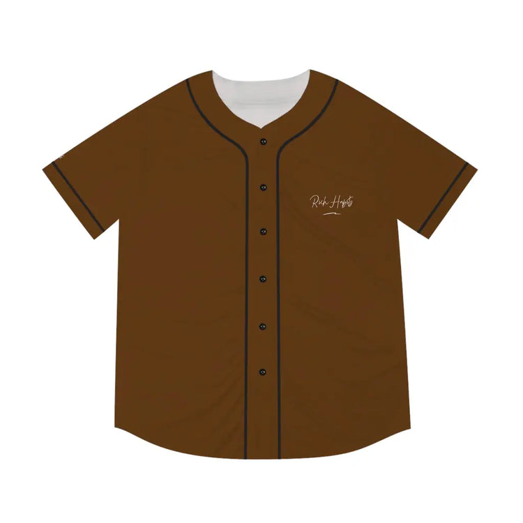 Brown Men’s Baseball Jersey - L / Black - All Over Prints