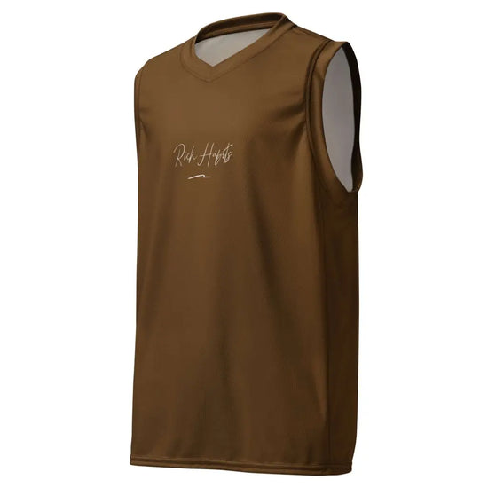 Brown unisex basketball jersey - 2XS