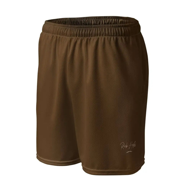 Brown Unisex mesh shorts - 2XS