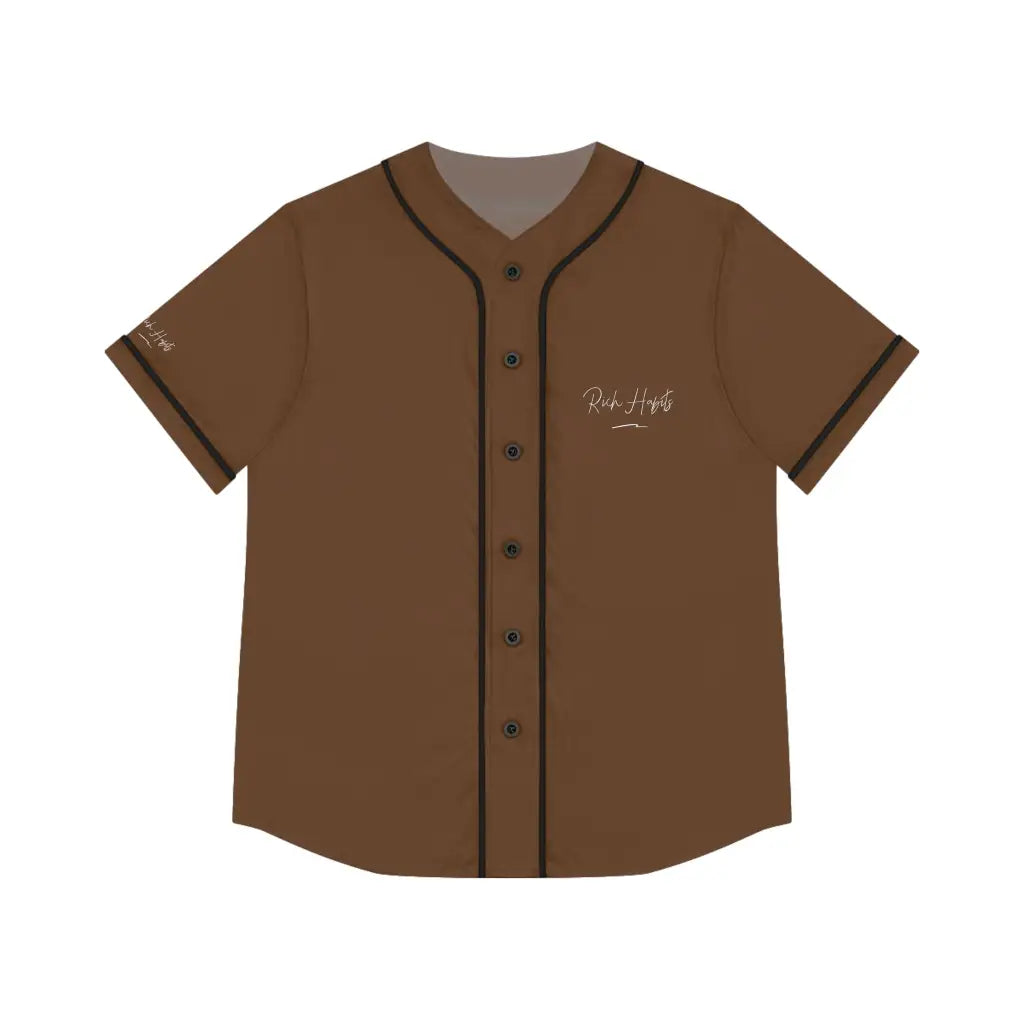 Brown Women’s Baseball Jersey - L / Black - All Over Prints