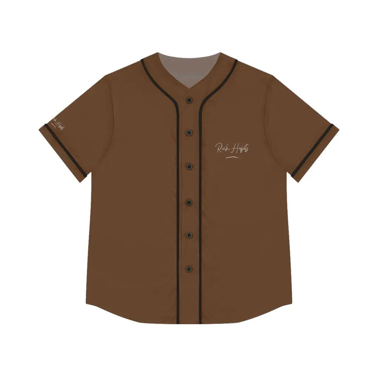 Brown Women’s Baseball Jersey - L / Black - All Over Prints