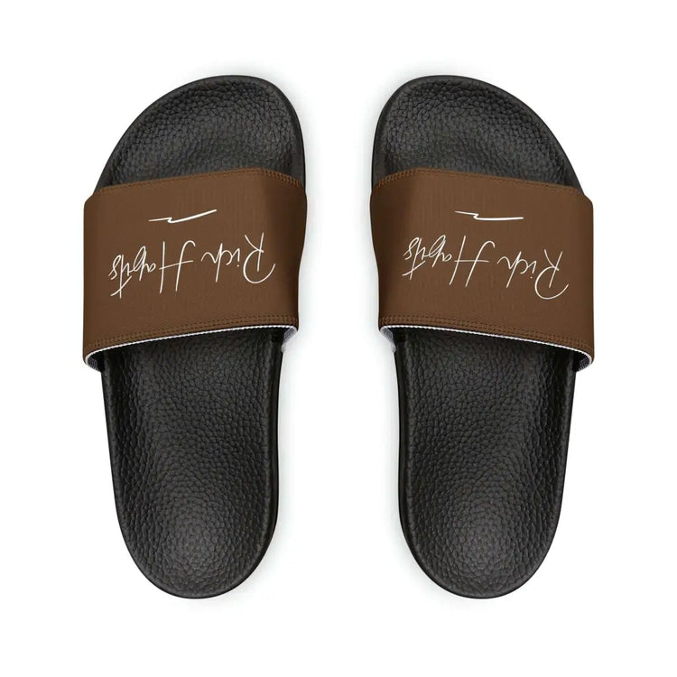 Brown Youth PU Slide Sandals - Black / Kid’s 13 - Shoes