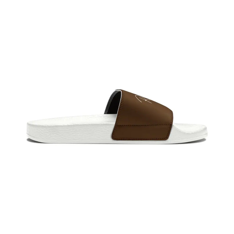 Brown Youth PU Slide Sandals - Shoes