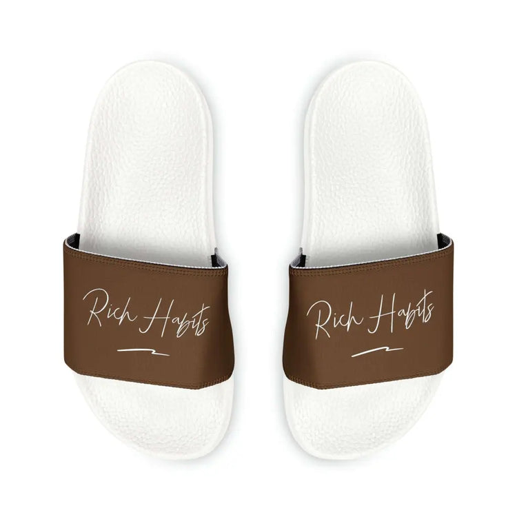 Brown Youth PU Slide Sandals - Shoes