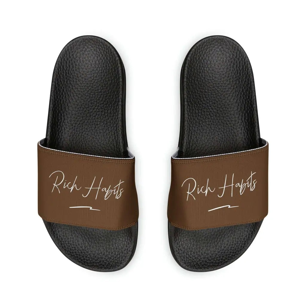 Brown Youth PU Slide Sandals - Shoes