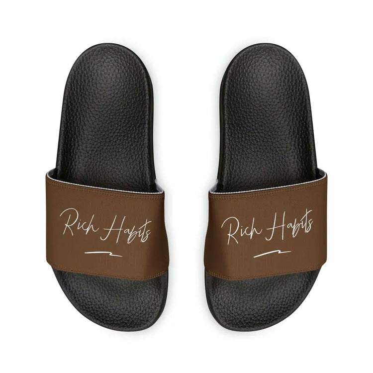 Brown Youth PU Slide Sandals - Shoes