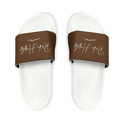 Brown Youth PU Slide Sandals - White / Kid’s 13 - Shoes