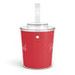 Red Ice Bucket with Tongs - One Size / Clear - Accessories