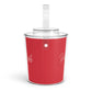 Red Ice Bucket with Tongs - One Size / Clear - Accessories