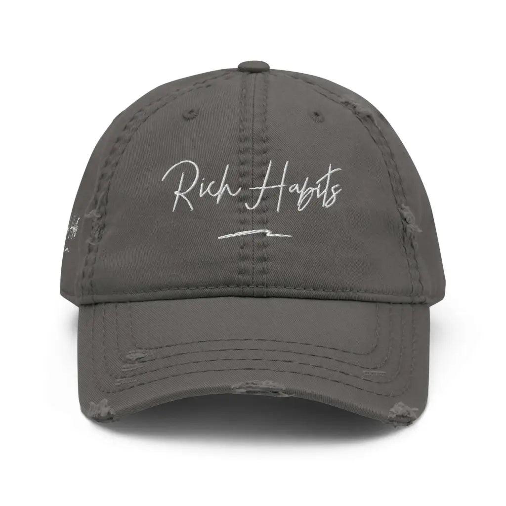 Distressed Dad Hat - Charcoal Grey