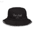 Distressed denim bucket hat - Black Denim